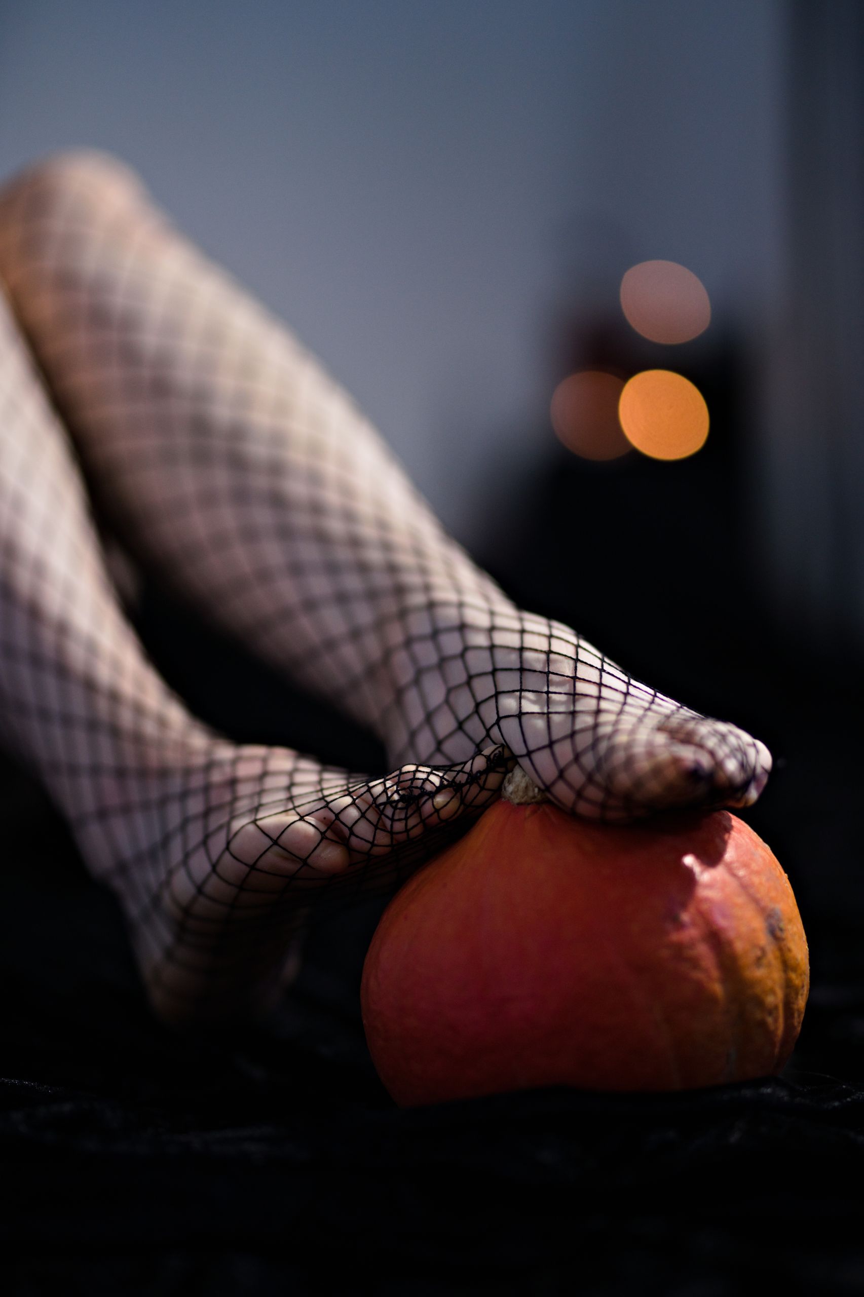 Halloween Witch in Black Lace Dress, Corset and Fishnet Stockings image 37