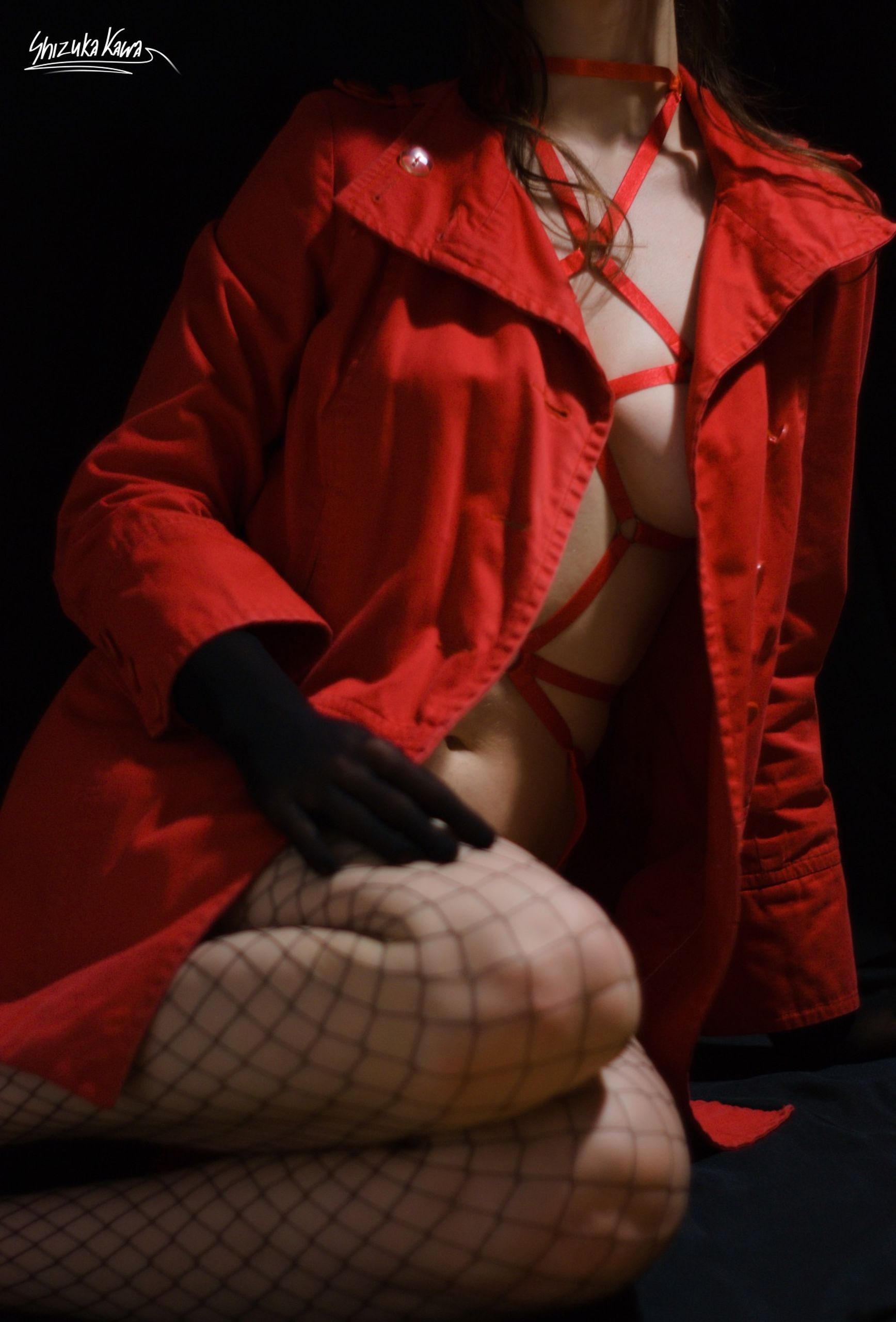 Red Body Harness and Trench Coat image 14