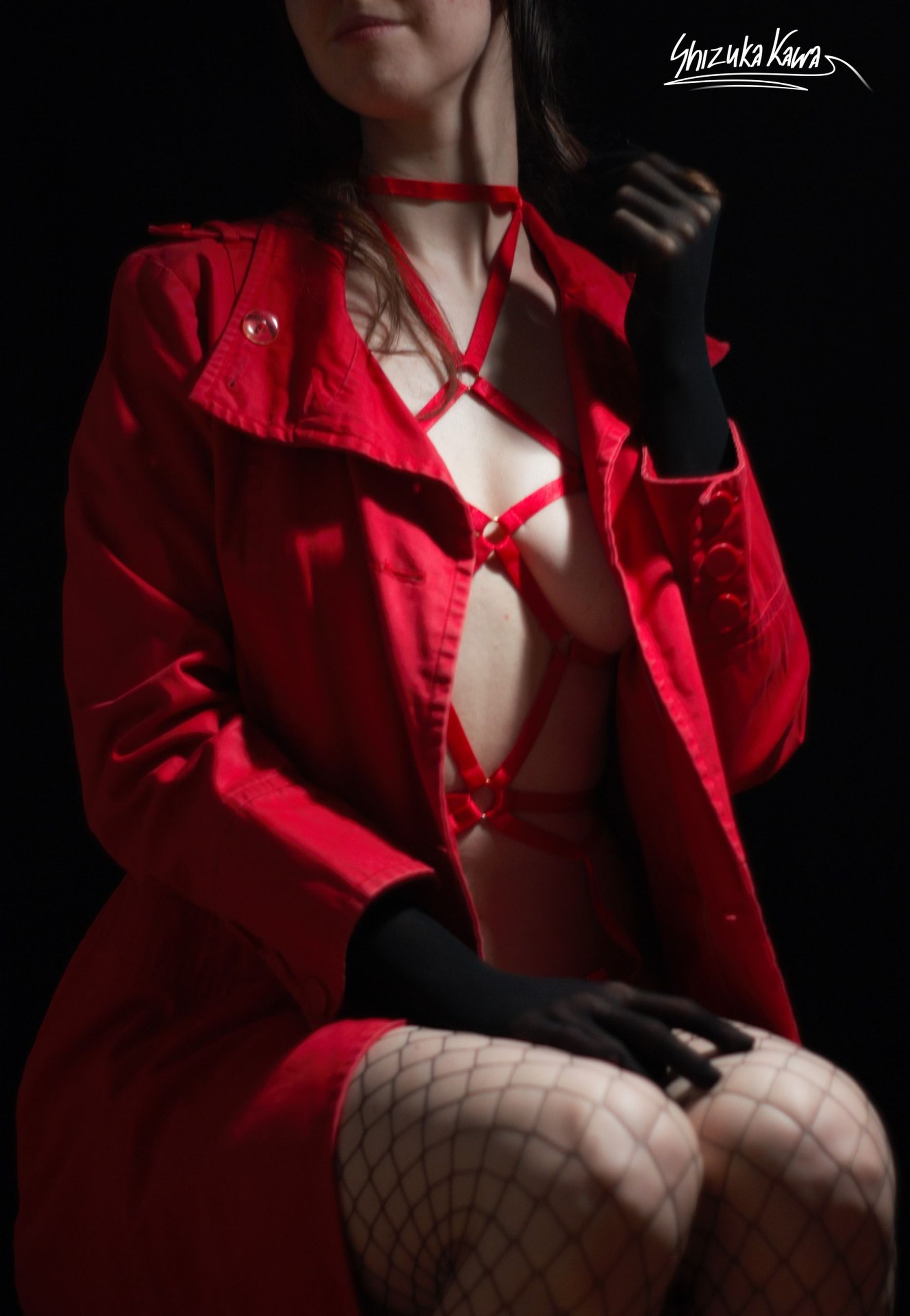 Red Body Harness and Trench Coat image 2