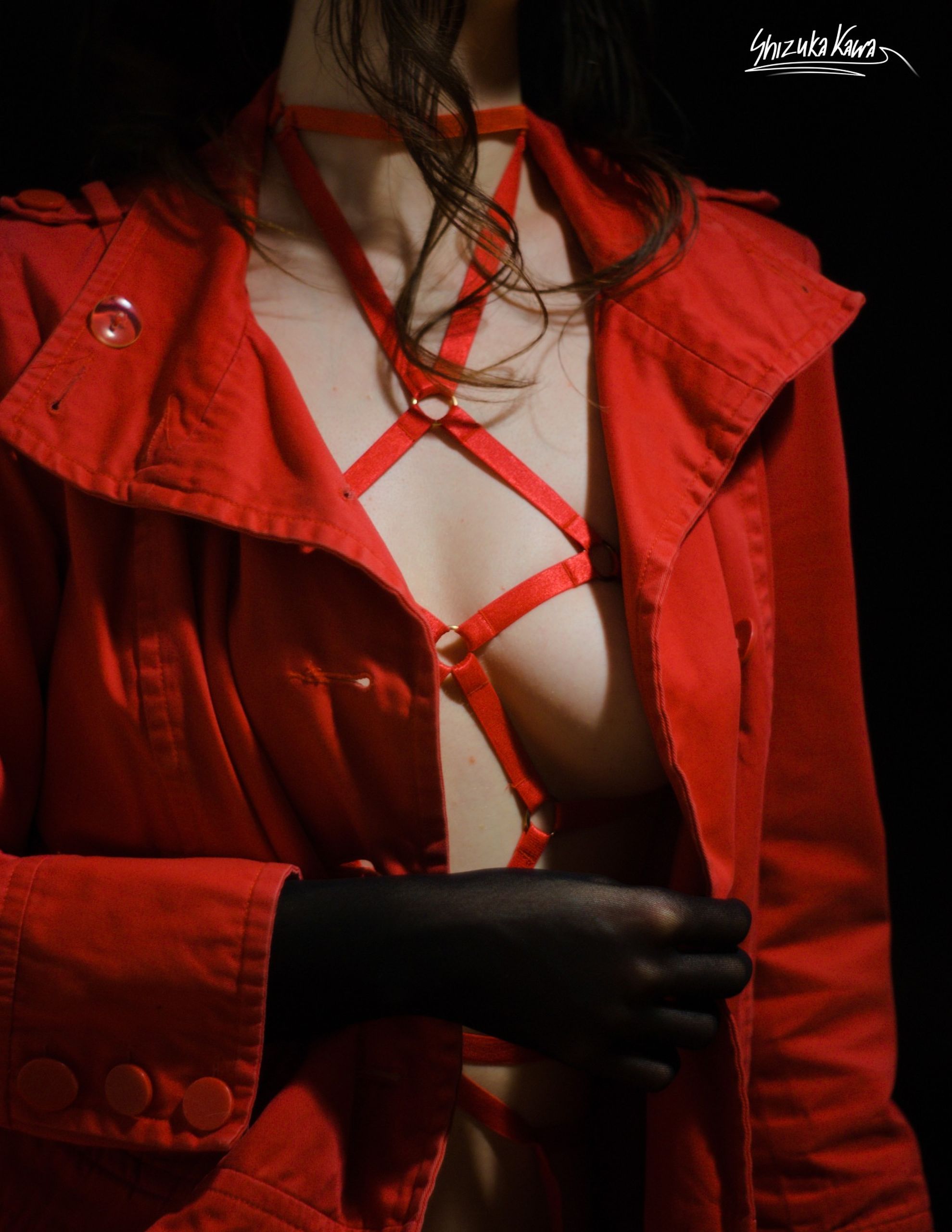 Red Body Harness and Trench Coat image 9