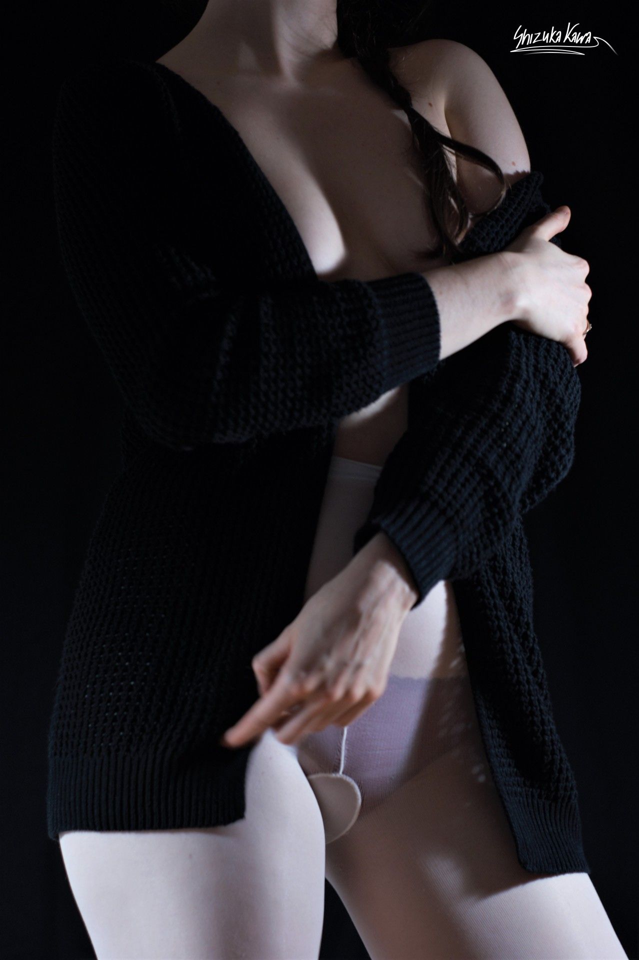 Black and White Cardigans and Pantyhose image 6