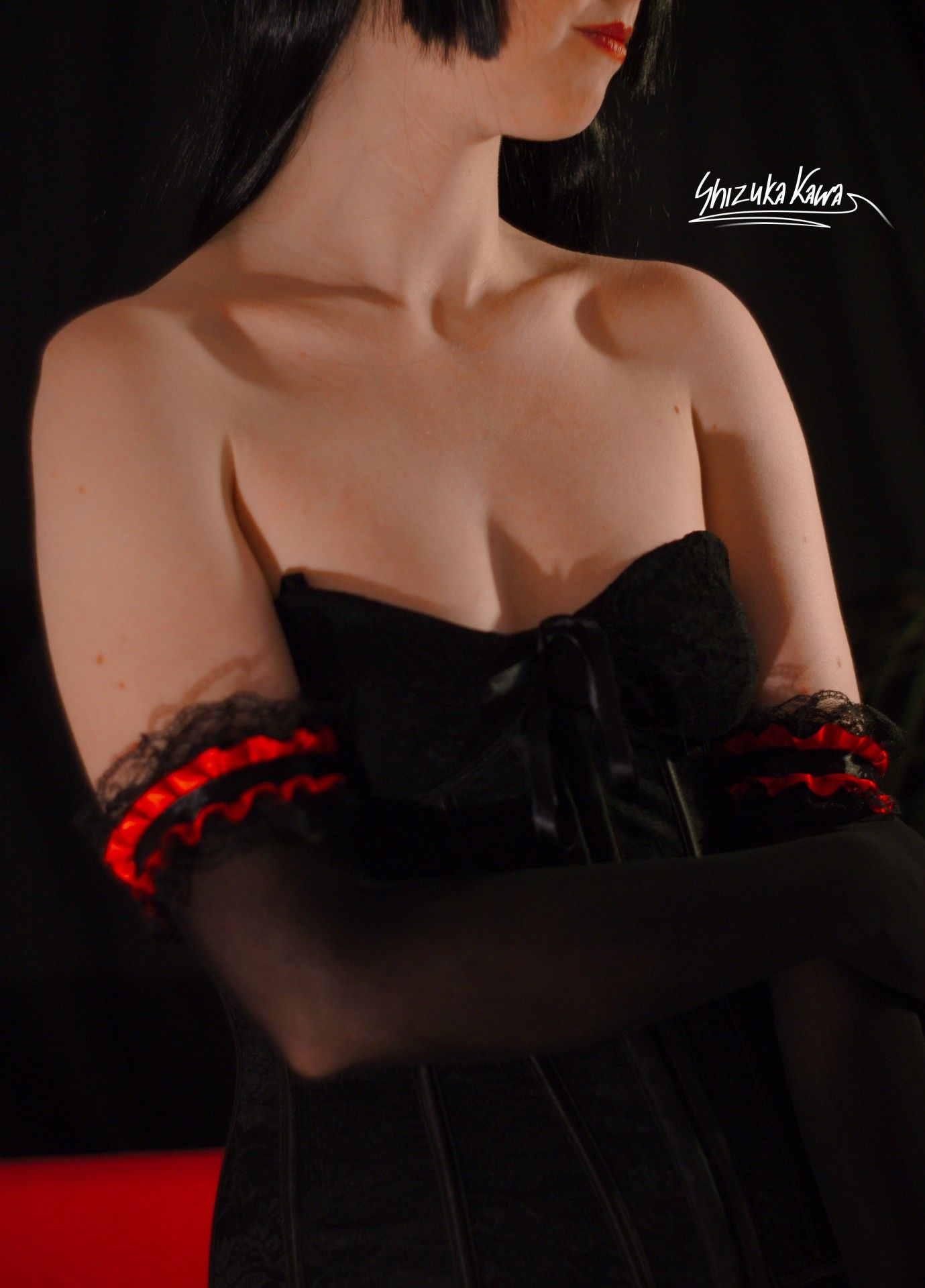 Gothic Lolita with Cat Ears, Lacey Dress and Corset image 1