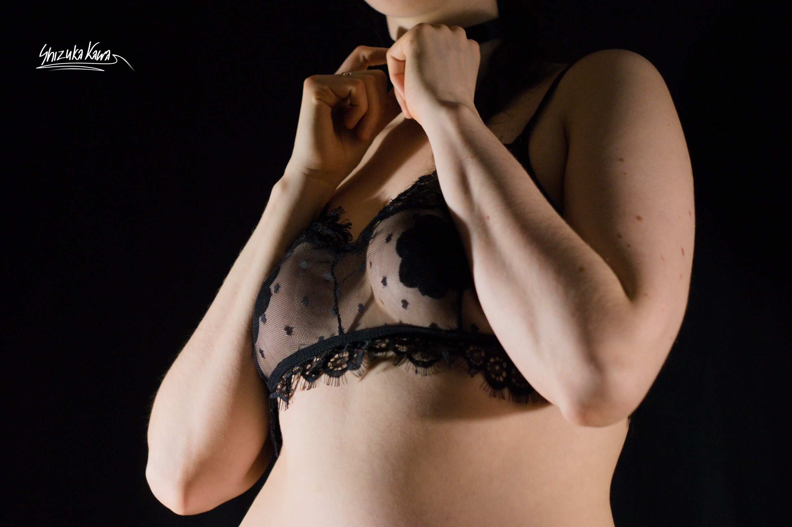 See-through Lacy Lingerie and Pasties covered in Oil image 27