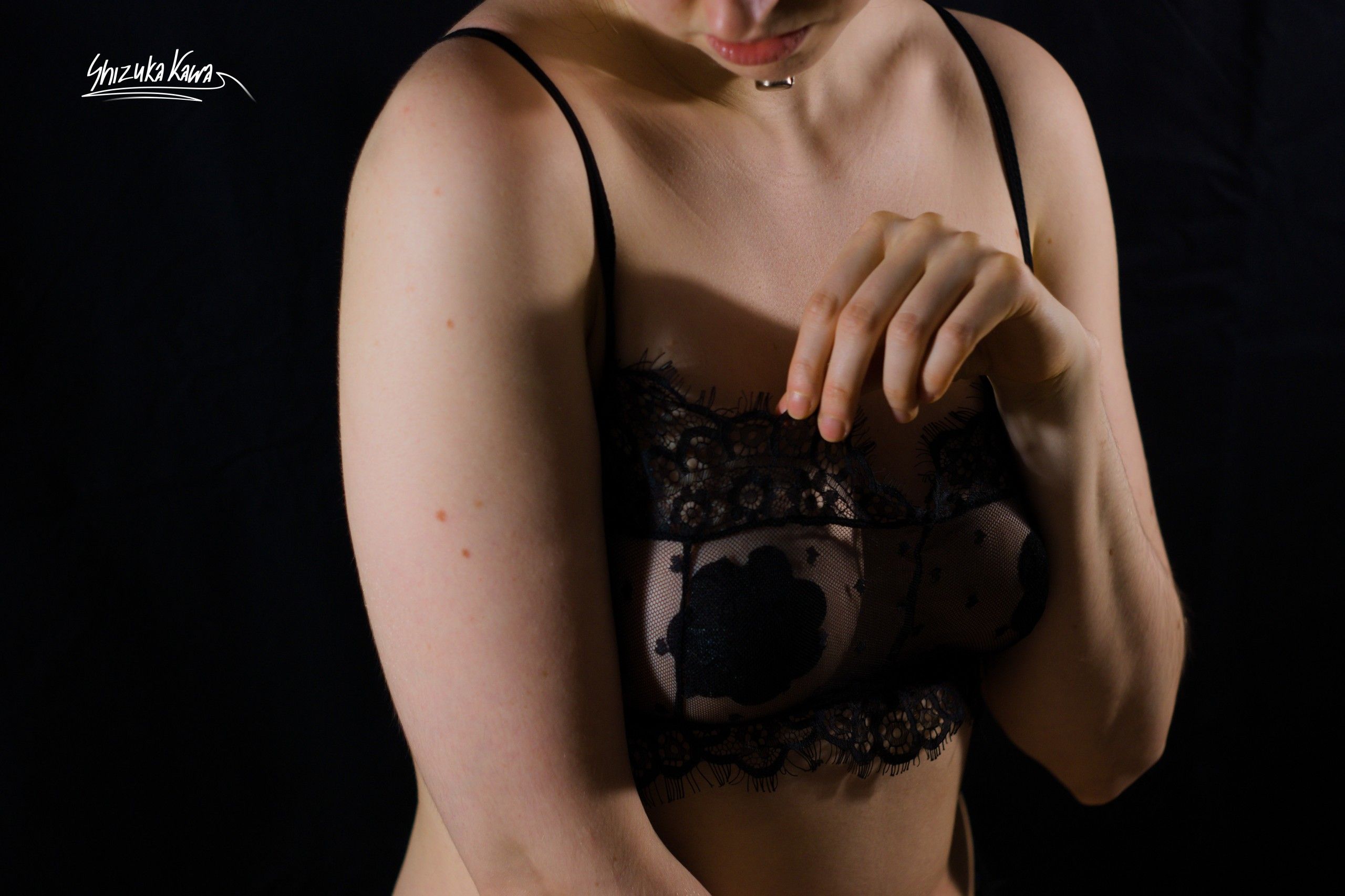 See-through Lacy Lingerie and Pasties covered in Oil image 6