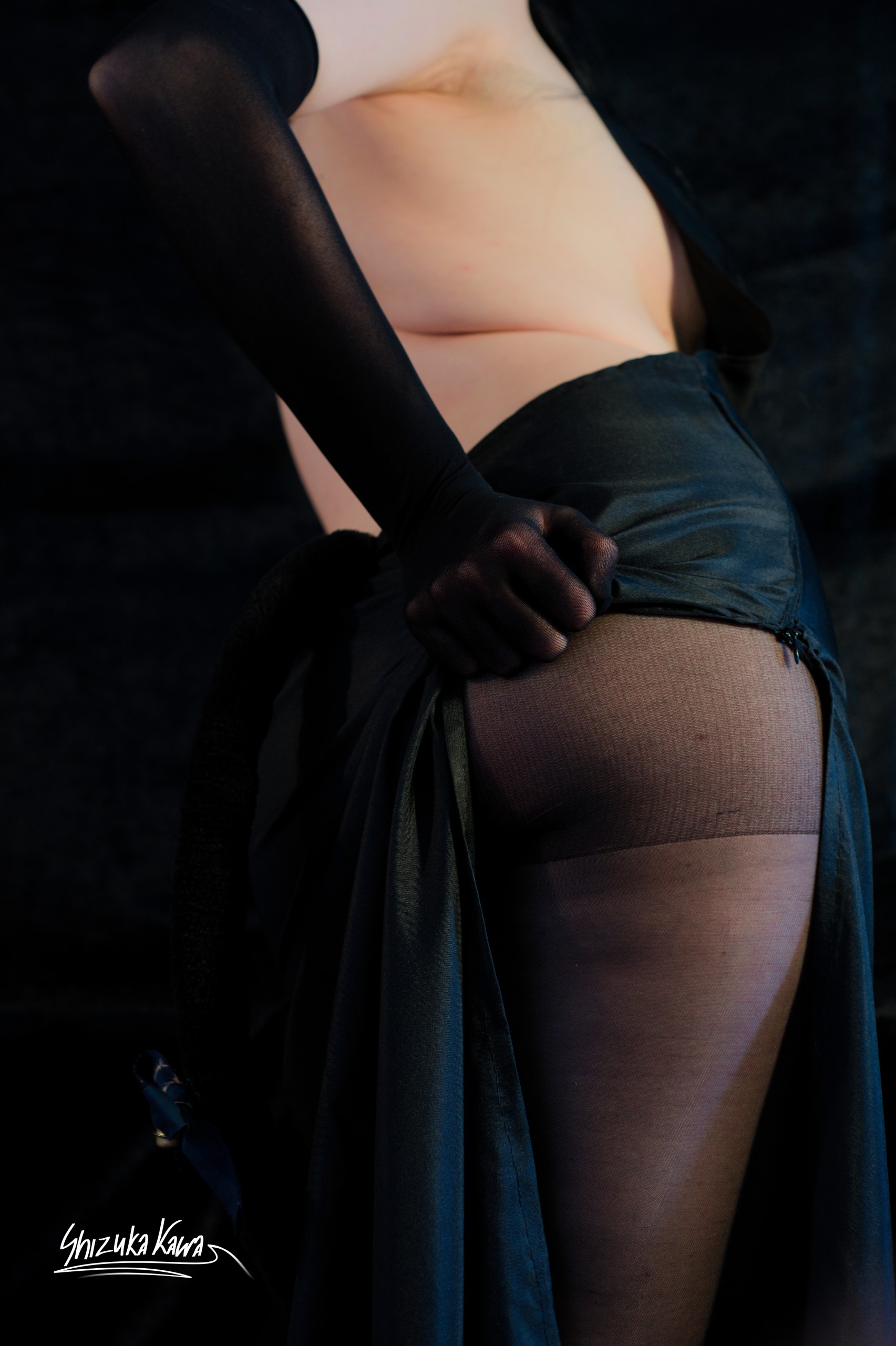 Anubis in Black Revealing Evening Dress and Pantyhose image 18