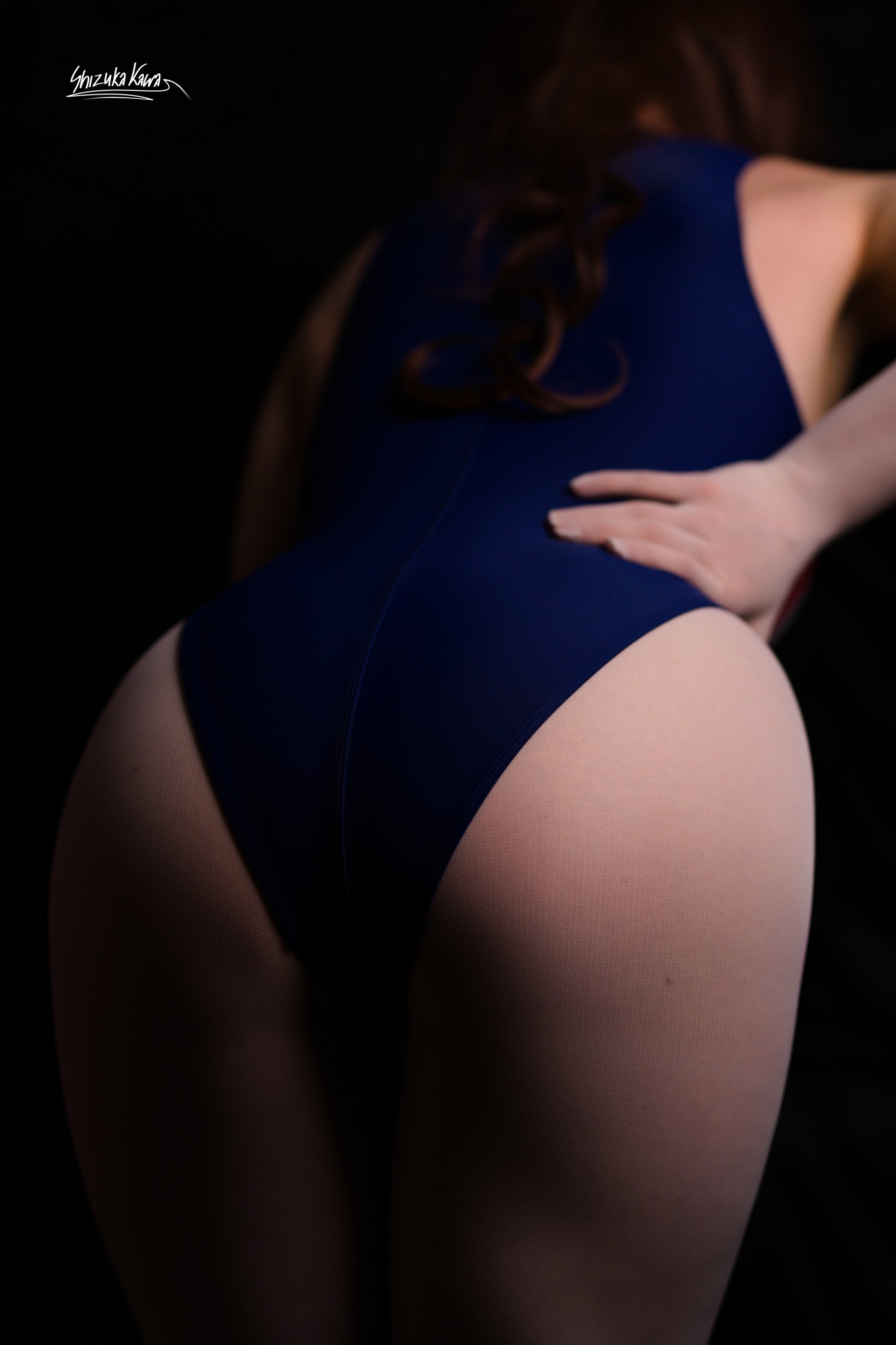 One Piece Competition Swimsuit with White Pantyhose and Gloves image 7