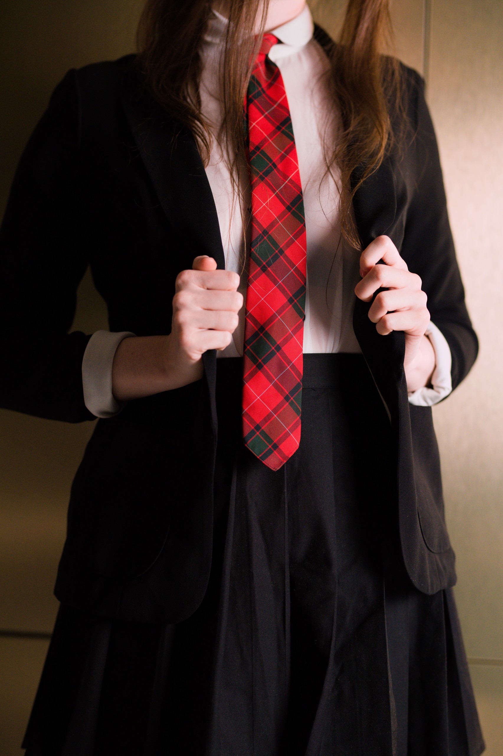 Schoolgirl in Transparent Shirt with Cupless Bra, Crotchless Panties and Garter Belt image 1